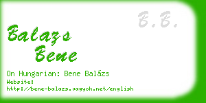 balazs bene business card